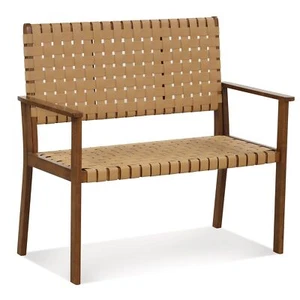 Garden Loveseat Bench Patio Chair Elegent 2-Seater Conversation Chair PU Seat - Picture 1 of 10