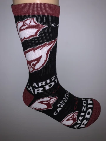 ARIZONA CARDINALS NFL FOOTBALL LOGO WALL TO WALL CREW LENGTH SOCKS LARGE Cover
