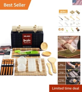 Upgrade 22 in 1 Sushi Maker with Bamboo Mats, Chef Knife, & Molds for Easy Sushi - Picture 1 of 11