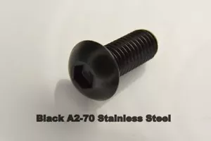 M8 (8mm) BLACK A2 STAINLESS STEEL SOCKET BUTTON SCREWS BTN ALLEN KEY BOLTS - Picture 1 of 2