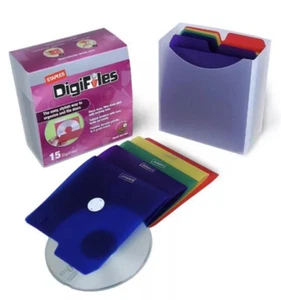 Lot of 2- Staples (15ct.) DigiFiles for CD/DVD Storage w/Case. 30 DigiFiles NIP - Picture 1 of 12