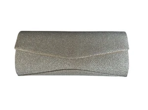 Debut At Debenhams Gold Glitter Clutch Bag With Chain Strap Wedding Prom - Picture 1 of 11
