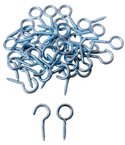 20 Hooks and 20 Eyes (Pack of 40) for Net Curtain Wire Picture Hanging Frame - Picture 1 of 7