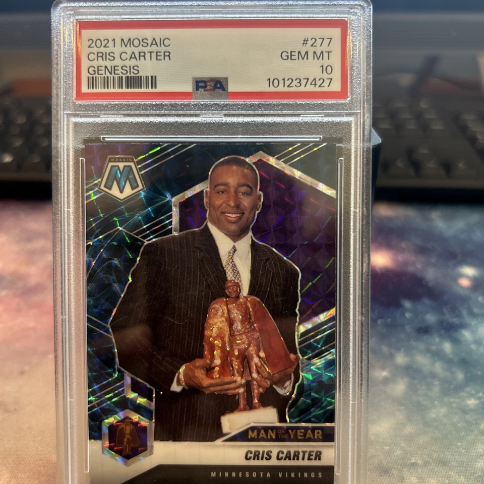 2021 Mosaic Cris Carter Genesis #277 PSA 10 Gem Mint Minnesota Vikings - Image 1 of 2