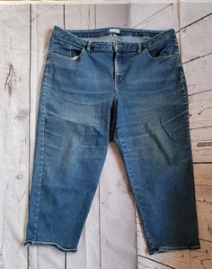 Ava & Viv Wide-Leg Jeans Womens 24W Blue Dark Wash Denim Zip - Picture 1 of 8