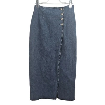 Maxi Falda Ralph Lauren Country Denim Envolvente Concho Botones Manta Puntada Talla 10 Foto 1 de 4
