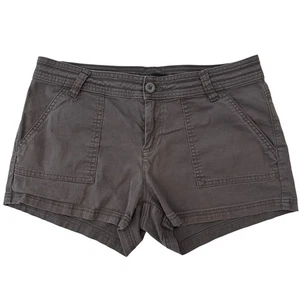 PrAna Gravel Brown Stretch Organic Cotton Canvas Women's 3" TESS Shorts Sz 10 - Picture 1 of 9