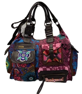 Desigual Handbag Shoulder bag Multicolor All-Over Print 2way USED - Picture 1 of 6
