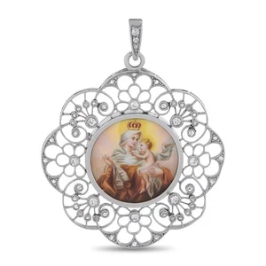 Colgante religioso de platino de diamantes de 0,30 quilates - Imagen 1 de 3