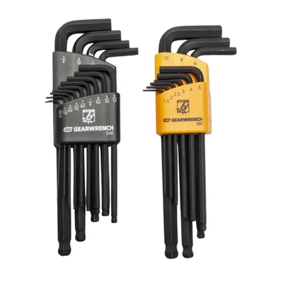 Gearwrench 22 Pc SAE/Metric Long Arm Magnetic Ball End Hex Key Set 83526 New! - Image 1 of 4