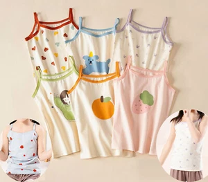 2-Pack Little Girls' Camisole Undershirts Prints Toddler Baby Cotton Tank Tops - Picture 1 of 48