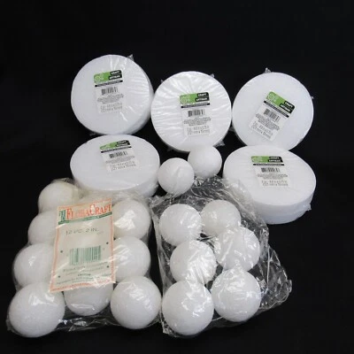 Lote grande de círculos de espuma floral artesanal y bolas de espuma de 2" Foto 1 de 2