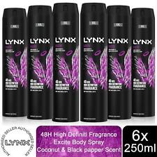 Lynx XXL Excite 48-Hour High Definition Fragrance Body Spray Deodorant, 6x250ml