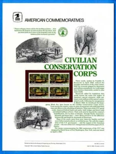 USPS COMMEMORATIVE PANEL #182 CIVILIAN CONSERVATION #2037 - Imagen 1 de 1