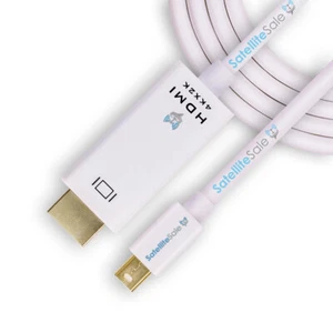 SatelliteSale Mini DisplayPort to HDMI 4K/60Hz Cable PVC White Cord - Picture 1 of 12