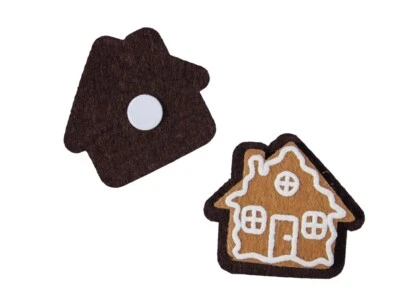 RILOSTORE 12 STK Lebkuchenhaus 4,5cm mit Klebepunkt Lebkuchenhäuser Weihnachten Lebkuchen