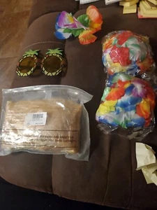 Hula Girl Costume Adult Hawaiian Dancer Halloween Fancy Dress - Picture 1 of 2