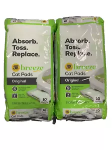 ZWEI (10er Packungen) Purina Tidy Cats Breeze saugfähige Katzentoiletten 24/7 Geruchskontrolle - Bild 1 von 5