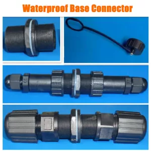 IP67 Waterproof Straight RJ45 Base Connector Network Cable Socket Coupler M20 - Picture 1 of 11