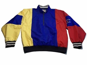 Cutter And Buck Jacket Retro Colorblock Yellow, Red And Blue Quarter 1/4 Zip - Picture 1 of 11