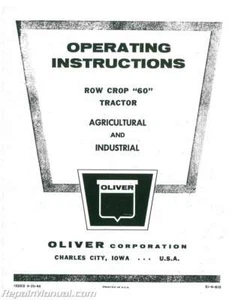 Oliver Model 60 Operators Manual - Bild 1 von 1