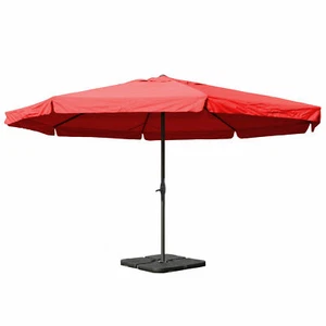 Alu-Sonnenschirm Carpi Pro, Marktschirm, mit Volant Ø 5m bordeaux mit Ständer - Bild 1 von 5