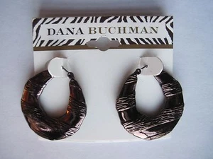 Dana Buchman Coppertone braune einzigartige strukturierte Creolen, KOSTENLOSER VERSAND - Bild 1 von 4