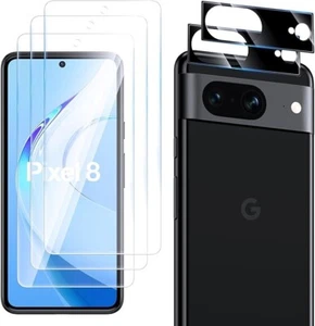3+2 Pack Film Screen Protector and Camera Lens Protector for Google Pixel 8 - Picture 1 of 4