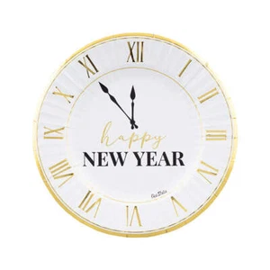 Givi Piatti Happy New Year Clock White D 23 Cm 8 Pz - Imagen 1 de 1