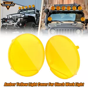 AUXBEAM 9INCH Amber Light Cover Shield For LED Driving Light Round Light Pods - Foto 1 di 12