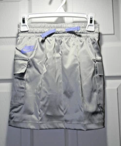 Nike Girls Golf Tennis Athletic Skirt Gray & Purple Pockets Drawstring NWT - Picture 1 of 6
