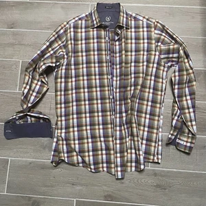 Camisa Bugatchi Uomo Calce Clásico a Cuadros Abotonada Para Hombre Talla L 100% Algodón Multico - Imagen 1 de 7