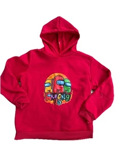 Red Character Hoodie among Boys Girls Red Size 8 10 - Picture 1 of 7