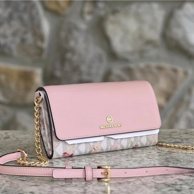 Bandolera Cartera Grande Floral Michael Kors Jet Set Logo Foto 1 de 4