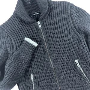 The Kooples Alpaca Wool Blend Cardigan Sweater Womens Small Black Full Zip - Picture 1 of 9