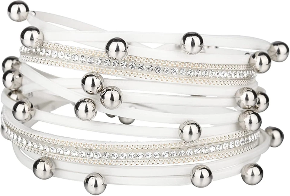 Pulseras boho para mujer joyas occidentales para mujer pulseras envolventes de cuero Stacka Foto 1 de 1