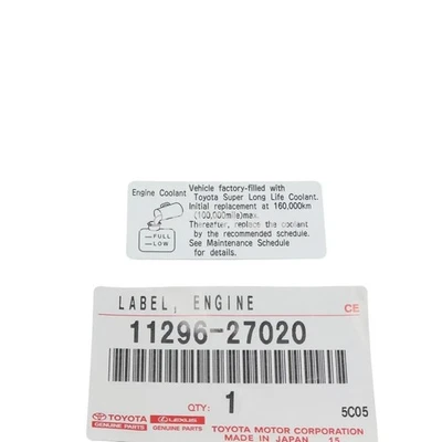 Genuine Toyota Engine Service Information Label Fits 4Runner Auris Camry Yaris - Image 1 of 4