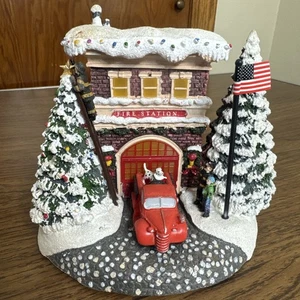 Thomas Kinkade Festive Fire Station  2019 Teleflora keepsake - Picture 1 of 7