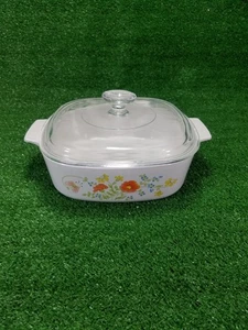 Corning Ware Wildflower 2 Quart Casserole Dish A-2-B w/ Pyrex  A9C Lid  - Picture 1 of 10