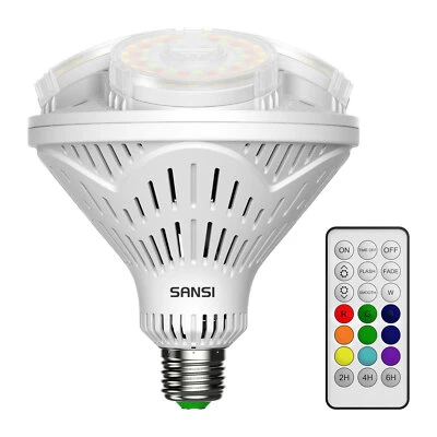 SANSI RGB LED Light Bulb 4000LM 40W(260W Equivalent) Dimmable with Timing Remote - Image 1 of 4