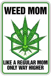 WEED MOM sign Metal funny man cave house decor B410 - Picture 1 of 1