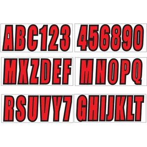 Red Sticker Decals A-Z Letters and 0-9 Numbers For Marine Boat - Picture 1 of 8