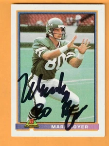Mark Boyer New York Jets Auto Firmado 1991 Bowman USC Trojans - Imagen 1 de 2