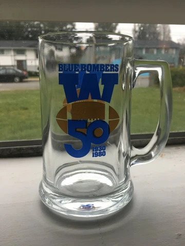 1980 Winnipeg Blue Bombers football glass 50th season collectible Real nice* Cover