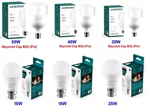 LIGHT BULB B22 Bayonet Cap Pin ENERGY SAVER LED 15W 18W 20W 40W 50W Lamp White - Picture 1 of 21