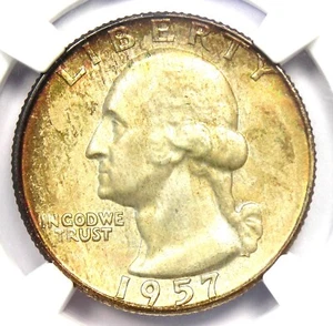 1957-D Washington Quarter 25C - Certified NGC MS68 - Rare in MS68 - $3,250 Value - Picture 1 of 5