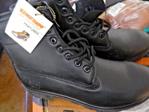 KINGSHOW Black Mens 9.5 Work Boots Water Resistant Nubuck Leather Cushion Ankle - Picture 1 of 4