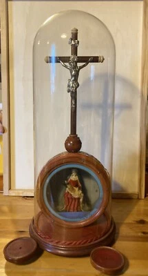 Glasdom (54 cm) mit Kreuz und Pieta --- NUR ABHOLUNG --- 6454 - Bild 1 von 4