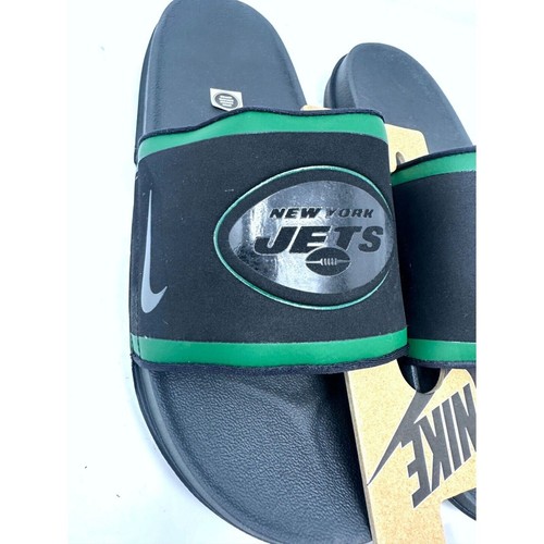 Scarpe sandali Nike New York NFL Jets Off Court neri slides NFL taglia 9