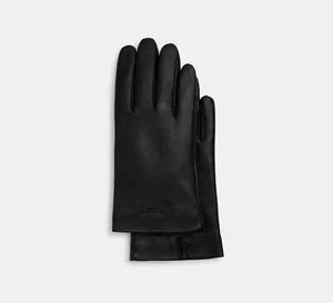 Guantes técnicos Coach de cuero negro para mujer (CV864) talla L - nuevos con etiquetas - Imagen 1 de 3